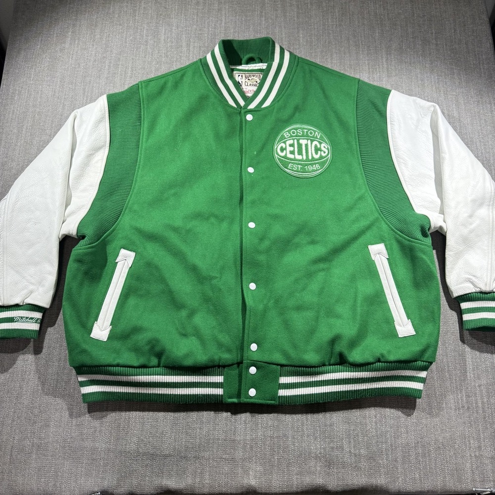 Boston Celtics Jacket‎ Mens 3XL Green NBA Basketball Mitchell & Ness Varsity